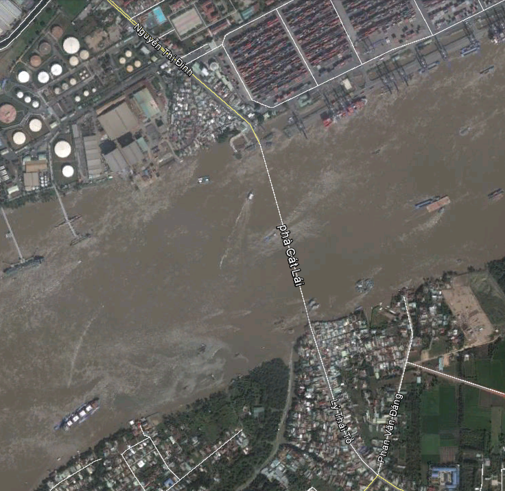 Bến phà Cát Lái nối quận 2 thành phố HCM và huyện Nhơn Trạch tỉnh Đồng Nai